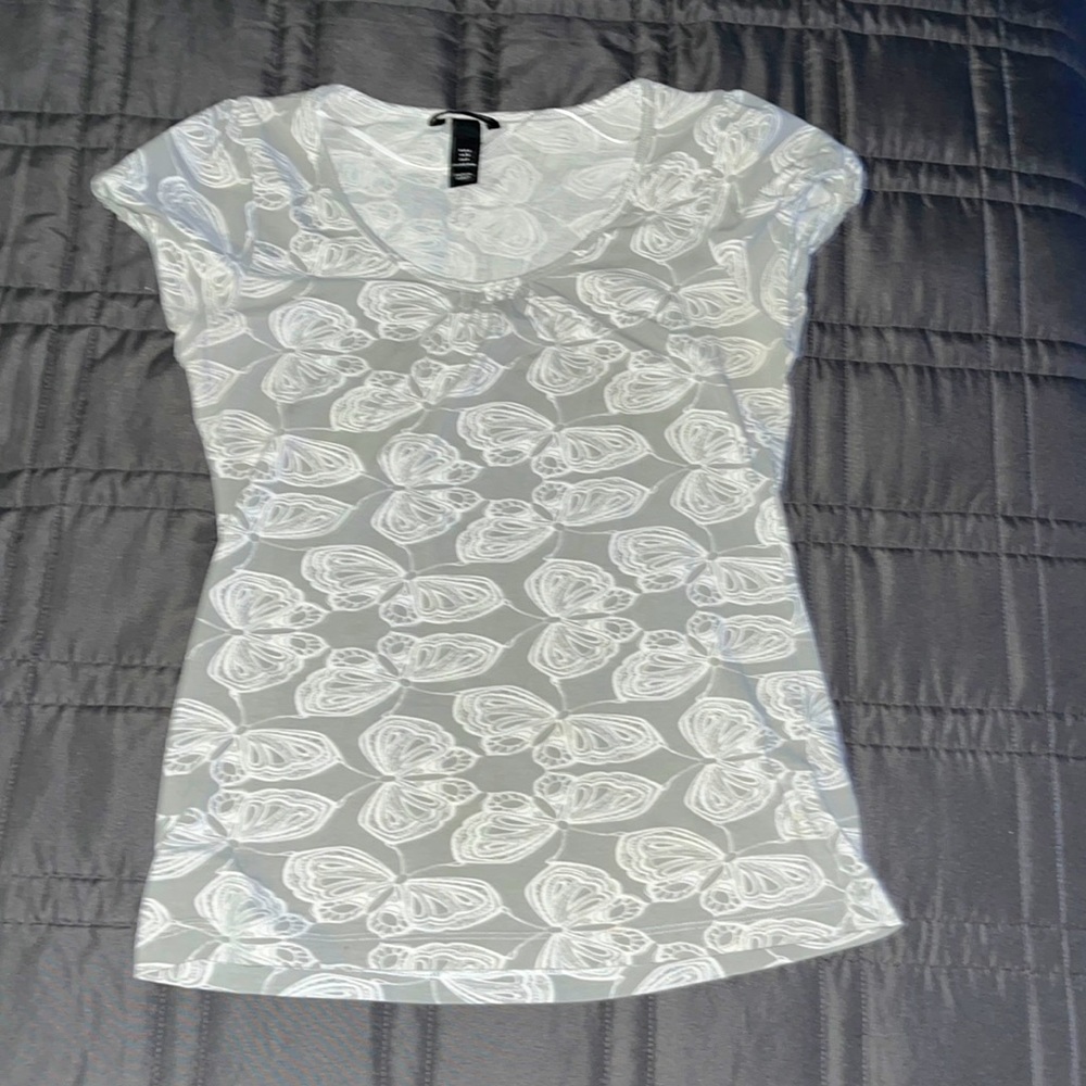 H&M butterfly patterned top